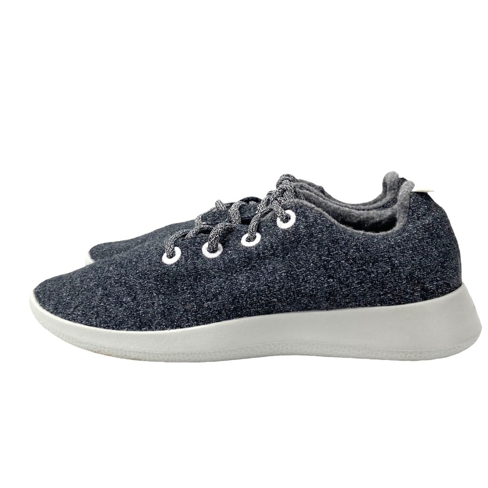 Allbirds Wool Runners Womens Gray Leather Accents Clean Lace Up Shoes SZ 11